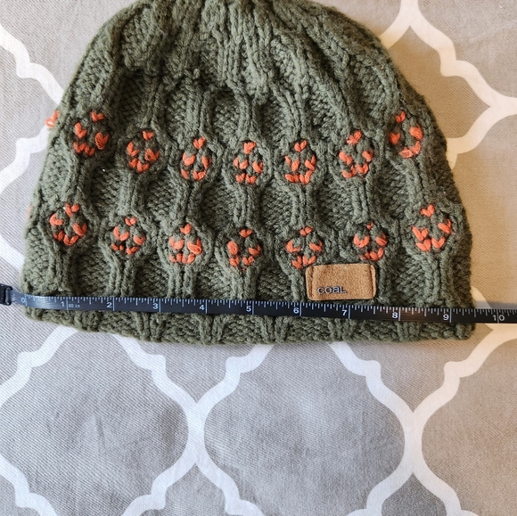 *Coal Knit Beanie Hat Green and Orange - Picture 4 of 6